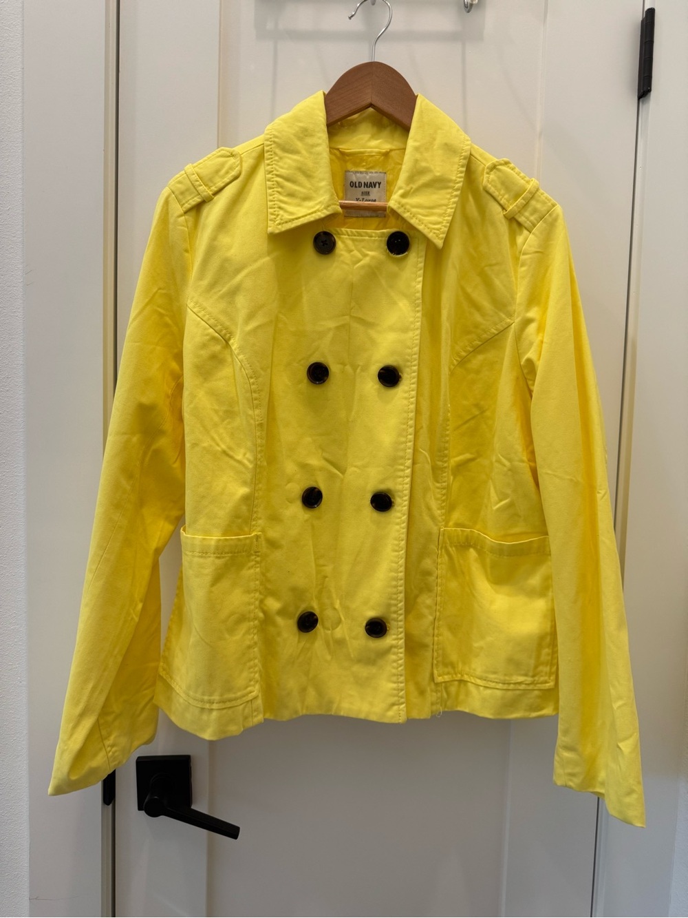 Old Navy Bright Yellow Double-Breasted Pea Coat